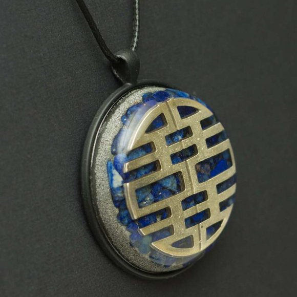 Lapis Lazuli Orgonite Pendant - Picture 2 of 2